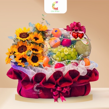 Giỏ Trái Cây Kết Hợp Hoa Tươi CH35