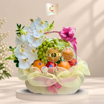 Giỏ Trái Cây Kết Hợp Hoa Tươi CH37