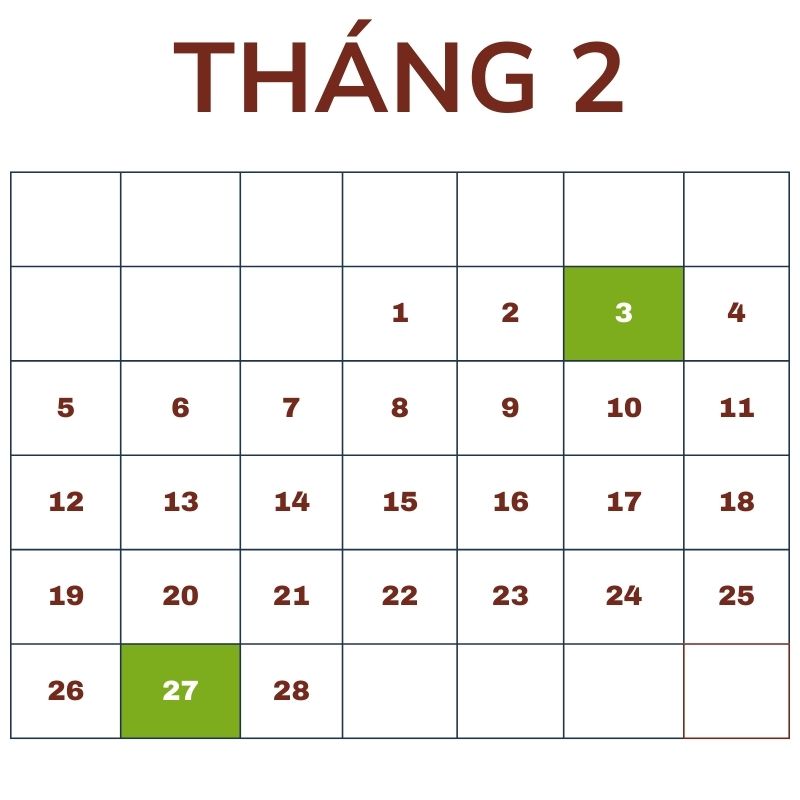 Những ngày lễ, kỷ niệm trong tháng 2 ở Việt Nam