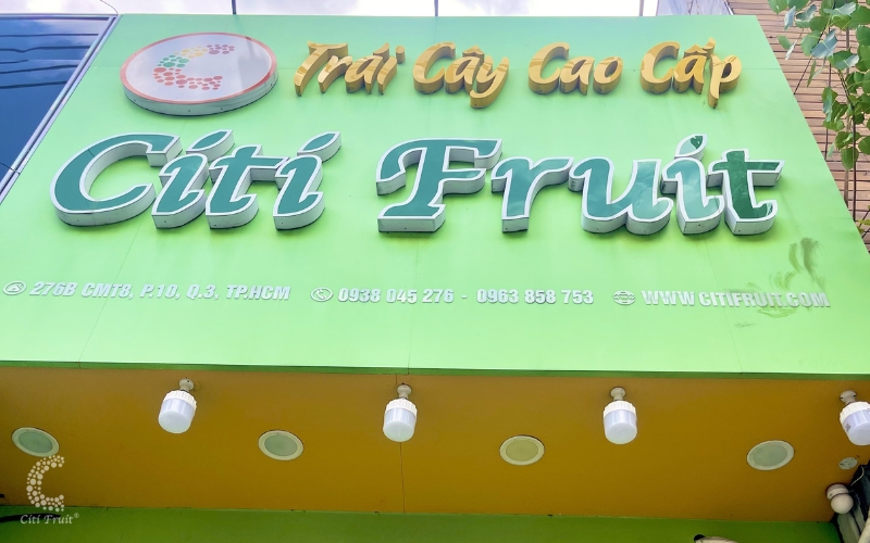 Không gian cửa hàng Citi Fruit 276B Cách Mạng Tháng Tám